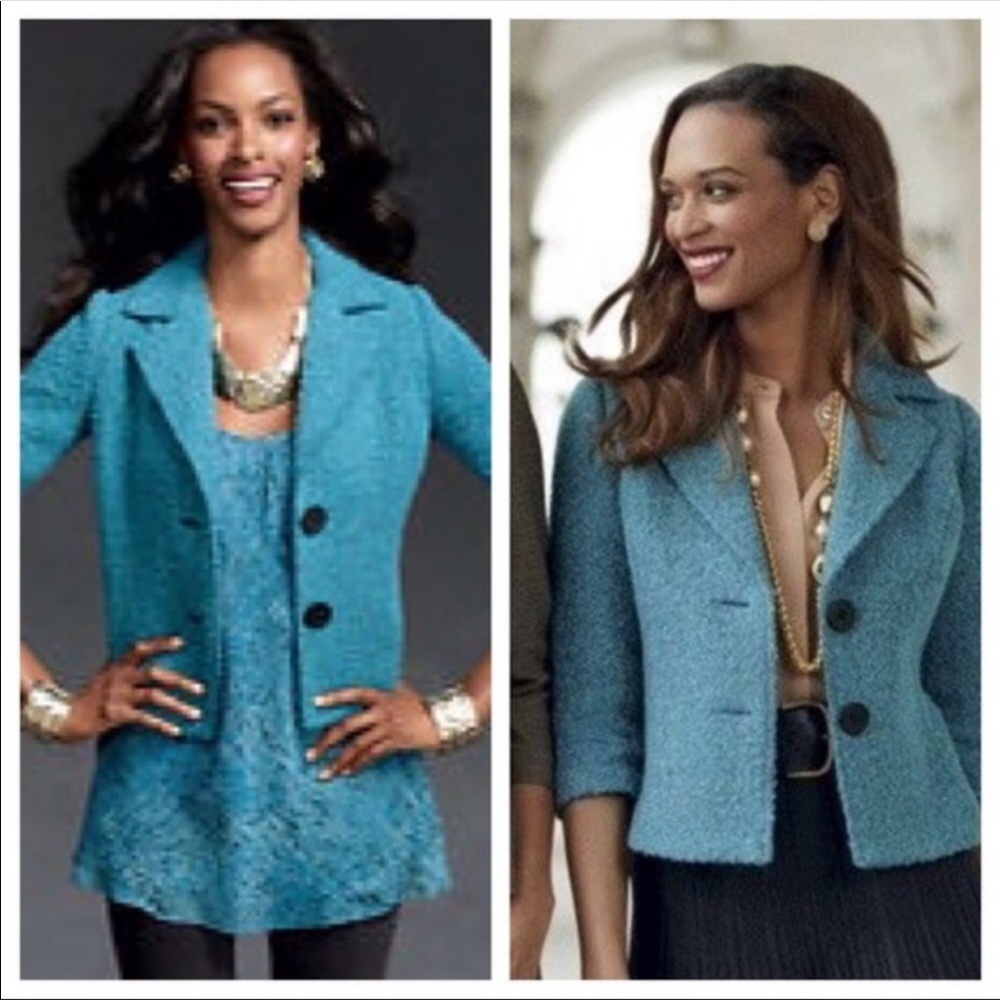 Cabi Blue Boucle Jacket - image 1
